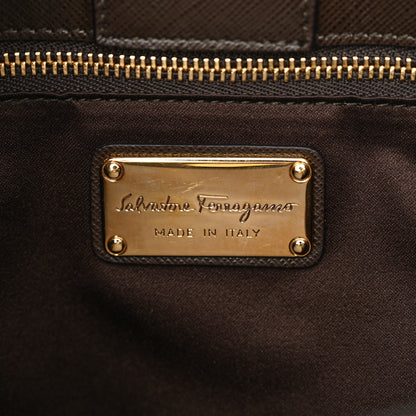 Salvatore Ferragamo Hammered Calfskin Vany Bow Chain Tote Cacao 6 of 12