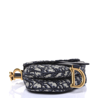 Christian Dior Oblique Mini Saddle Bag Blue 4 of 14