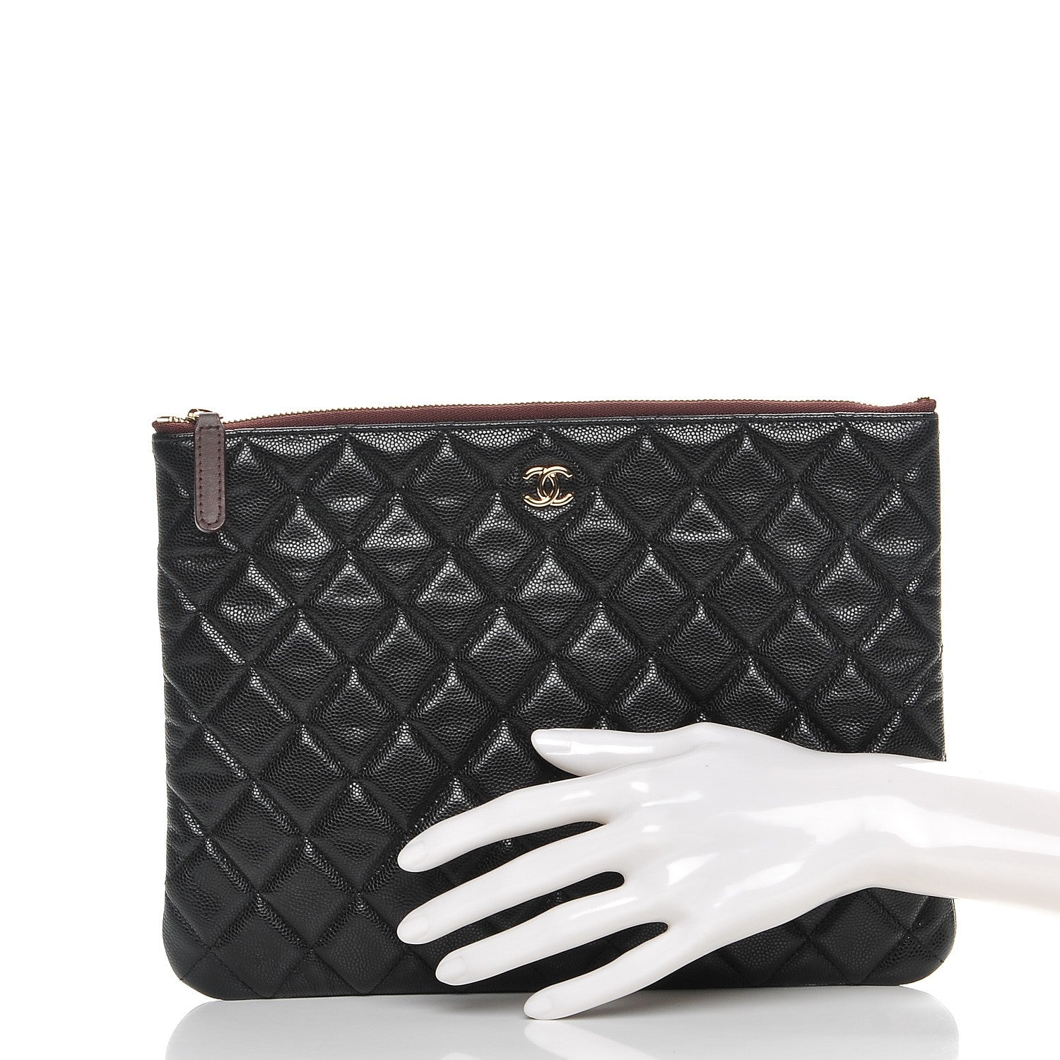 Chanel Caviar Quilted Medium Cosmetic Case Black 2 of 8