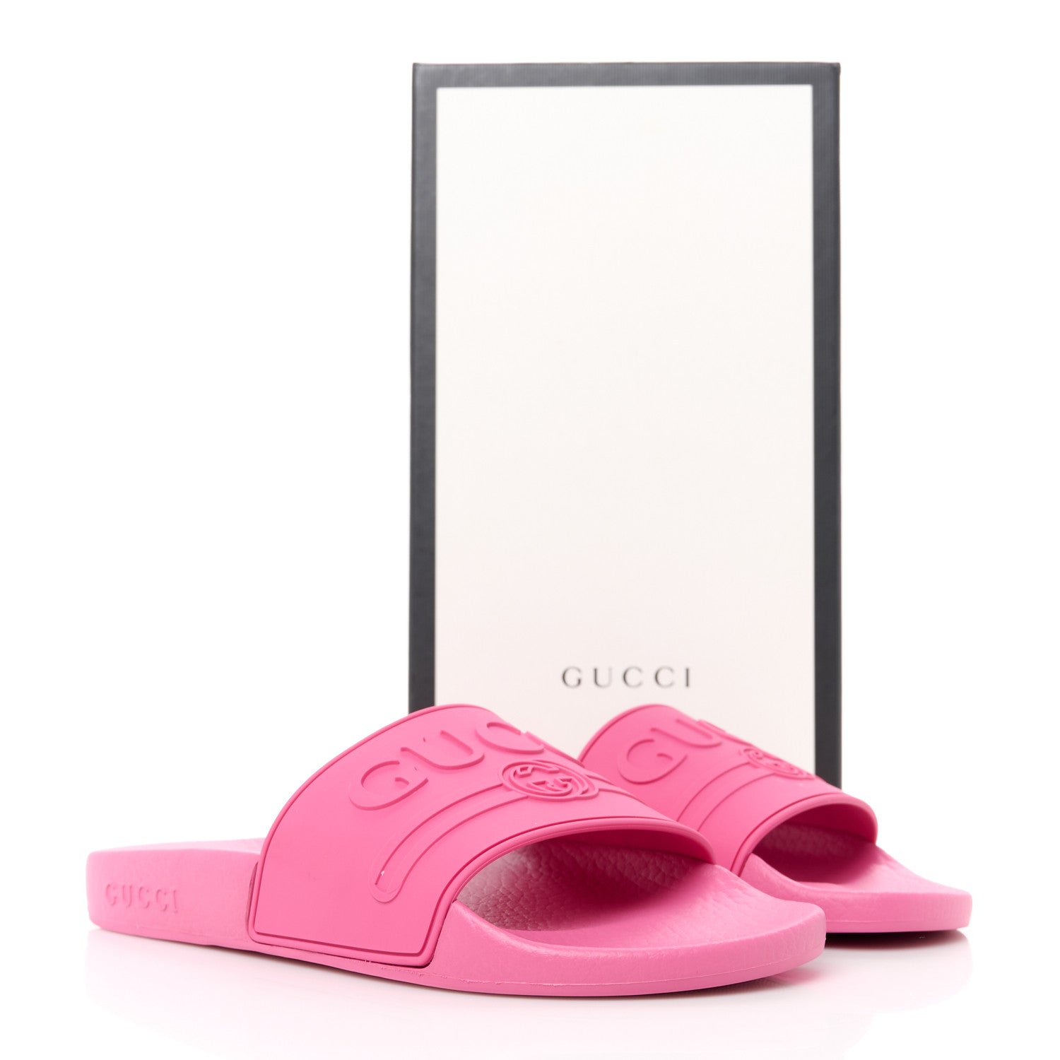 Gucci Rubber Womens Logo Slide Sandals 36 Fuchsia 8 of 8
