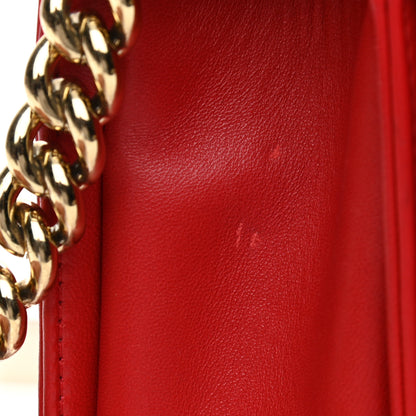 Chanel Lambskin Embossed New Medium Boy Cube Flap Red 10 of 10