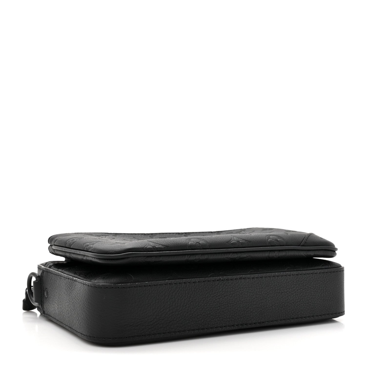 Louis Vuitton Calfskin Monogram Shadow Trio Messenger Black 4 of 13