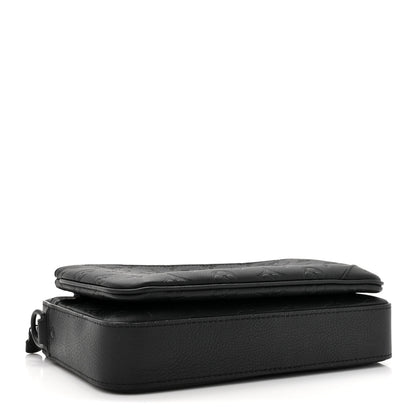 Louis Vuitton Calfskin Monogram Shadow Trio Messenger Black 4 of 13
