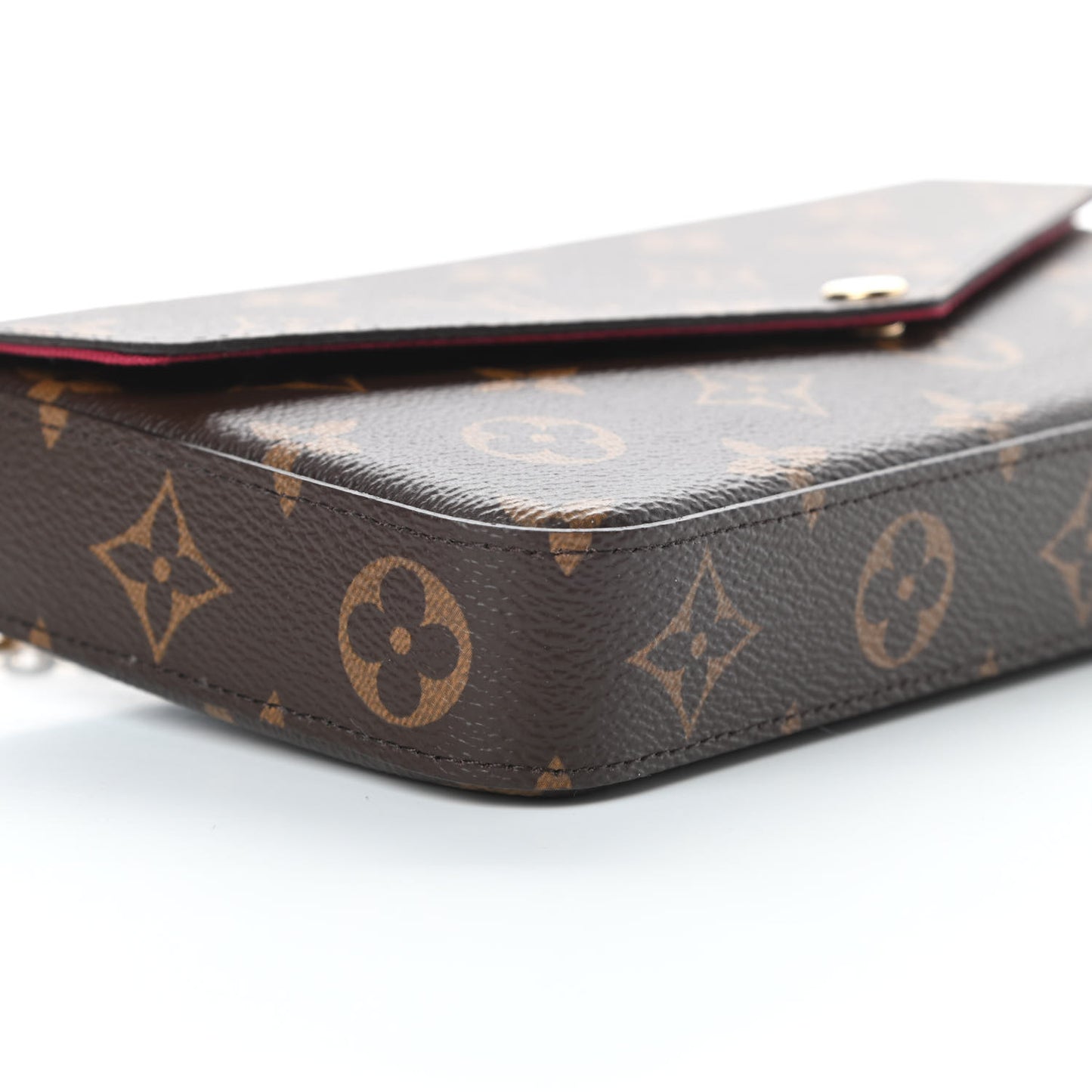 Monogram Pochette Felicie Chain Wallet Fuchsia