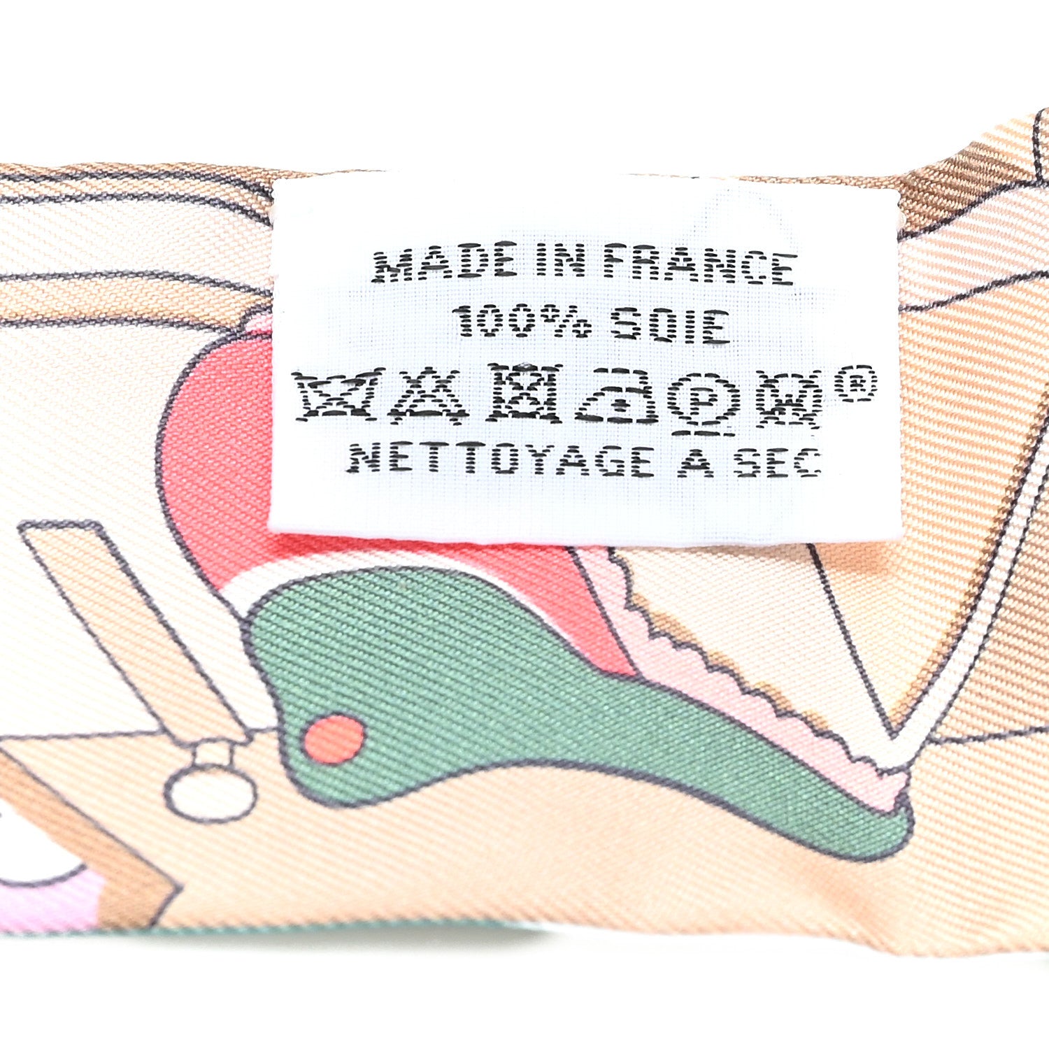 Hermes Silk Pony Pit Stop Twilly Creme Rose Vert 3 of 3