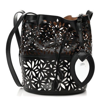 Alaia Calfskin Laser Cut Bucket Bag Black 1 of 11