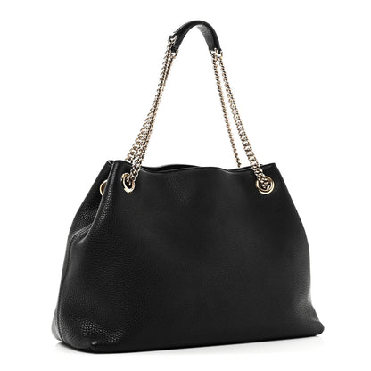 Gucci Pebbled Calfskin Medium Soho Chain Shoulder Bag Black 3 of 10