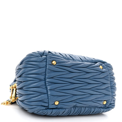 Miu Miu Nappa Matelasse Top Handle Bowler Cobalto 4 of 10