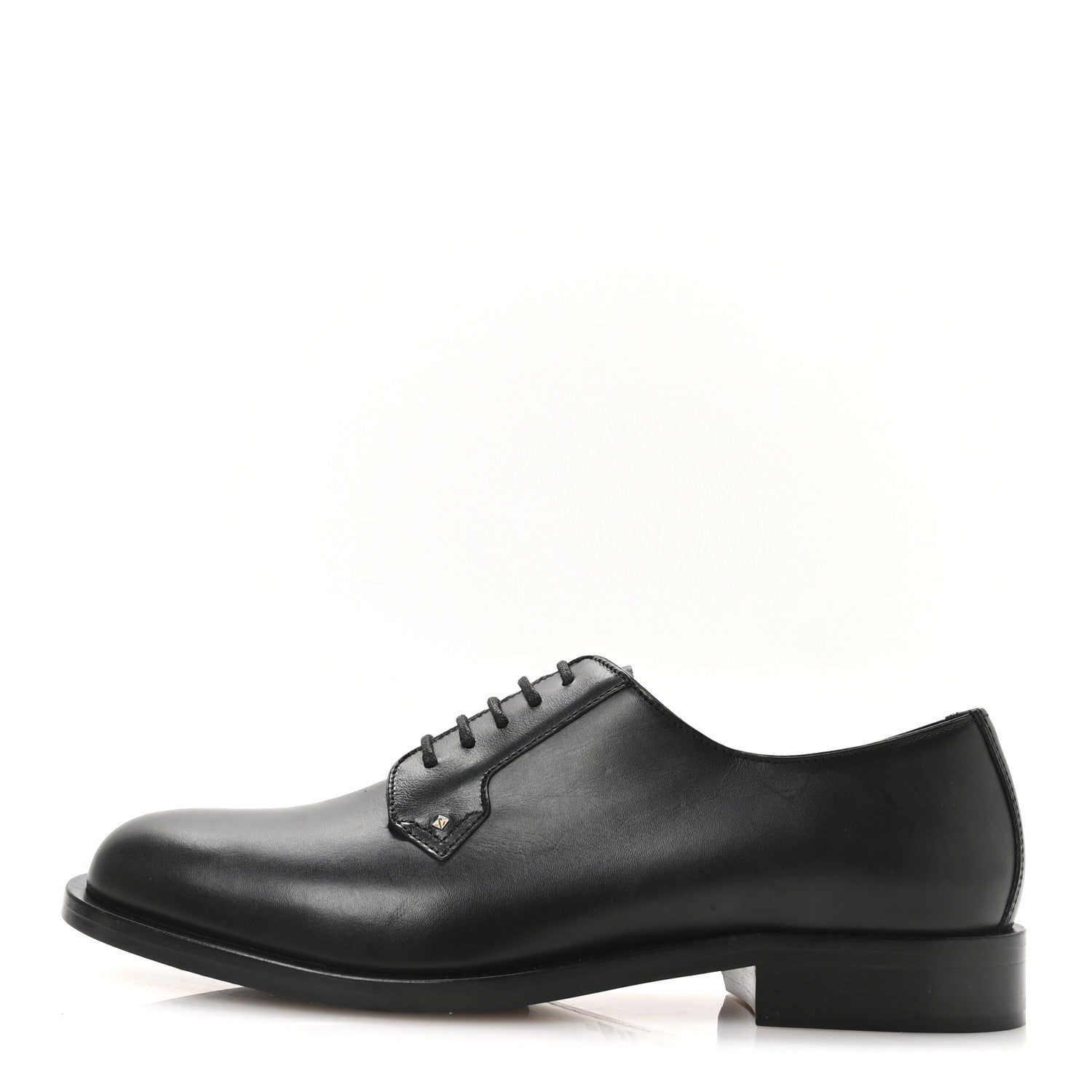 Valentino Garavani Calfskin Womens Derby Loafers 38.5 Black 1 of 9