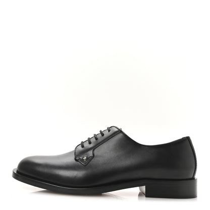 Valentino Garavani Calfskin Womens Derby Loafers 38.5 Black 1 of 9