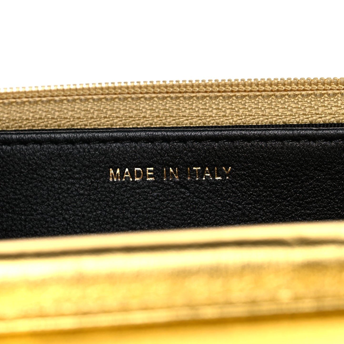 Metallic Calfskin Crocodile Embossed Cocodile Wallet On Chain WOC Gold
