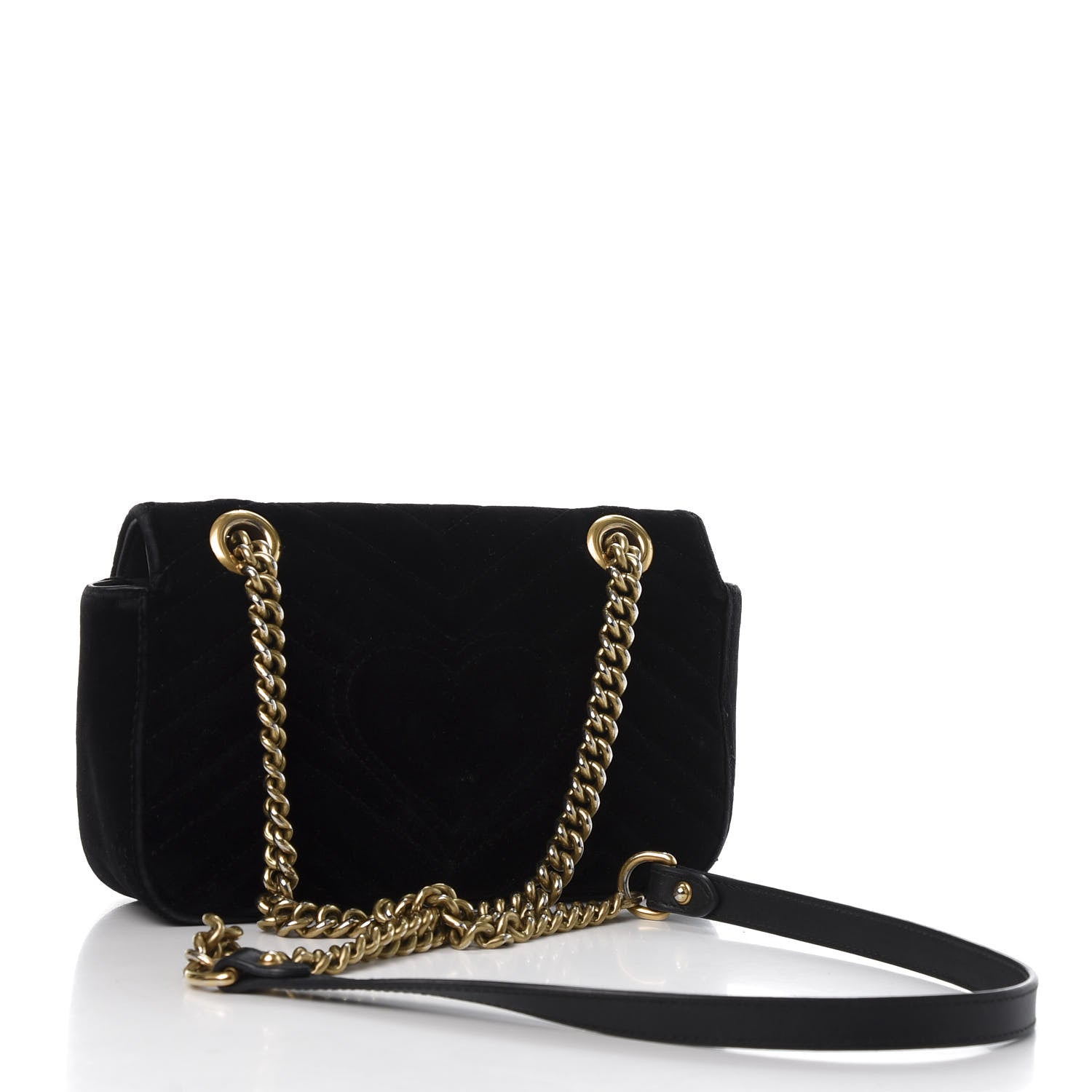 Gucci Velvet Matelasse Mini GG Marmont Shoulder Bag Black 4 of 19