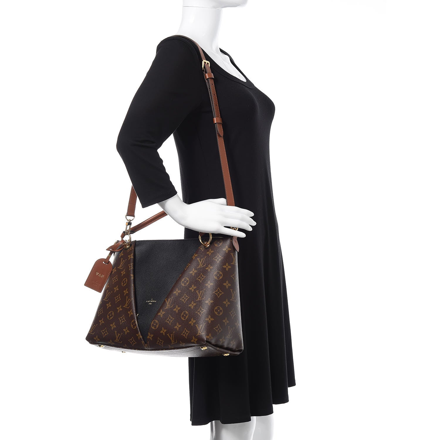 Louis Vuitton Monogram V Tote MM Black 2 of 10