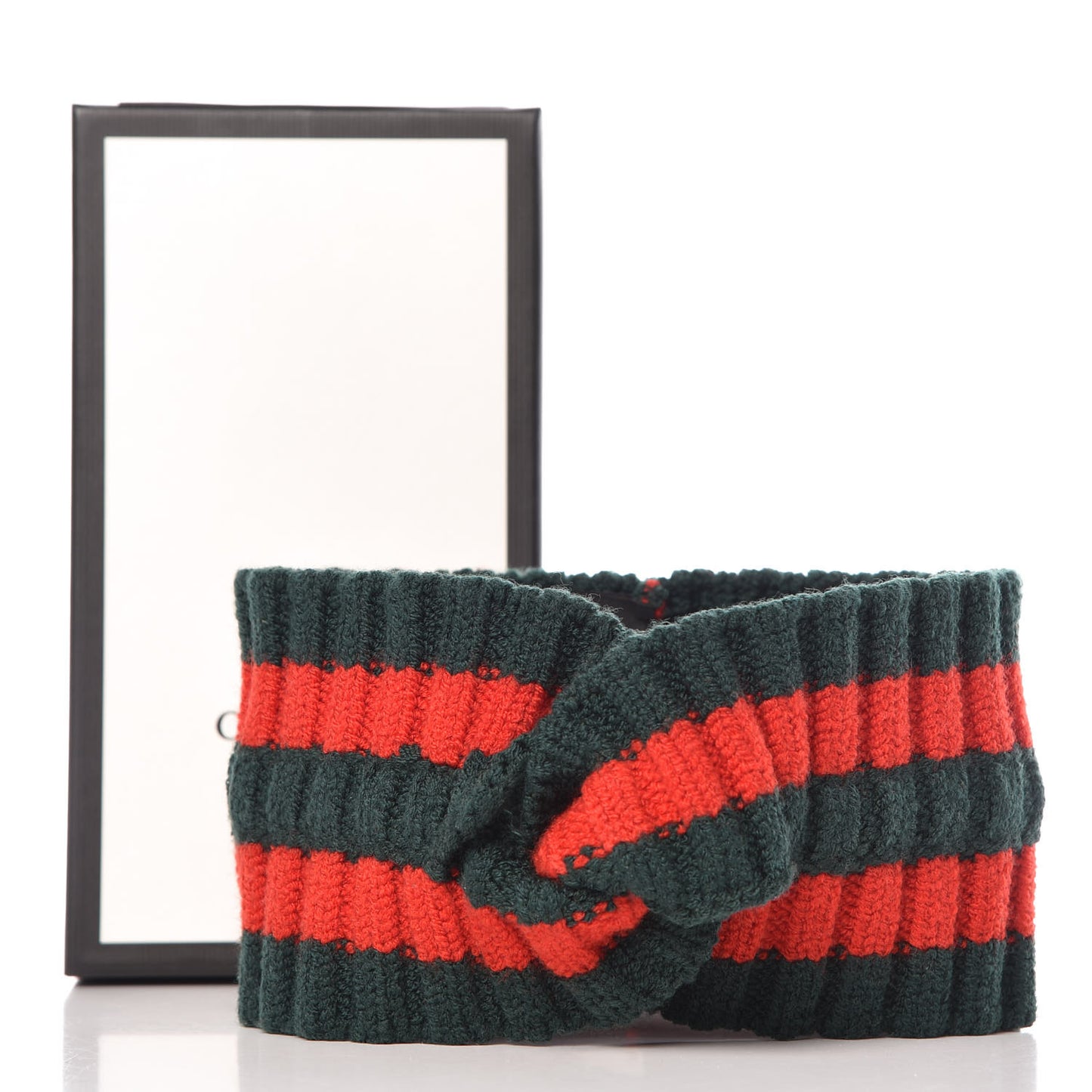Wool Web Headband L Green Red