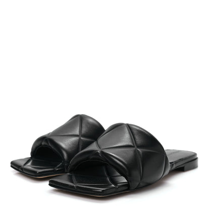 Bottega Veneta Nappa Quilted Rubber Lido Flat Sandals 36 Black 3 of 7