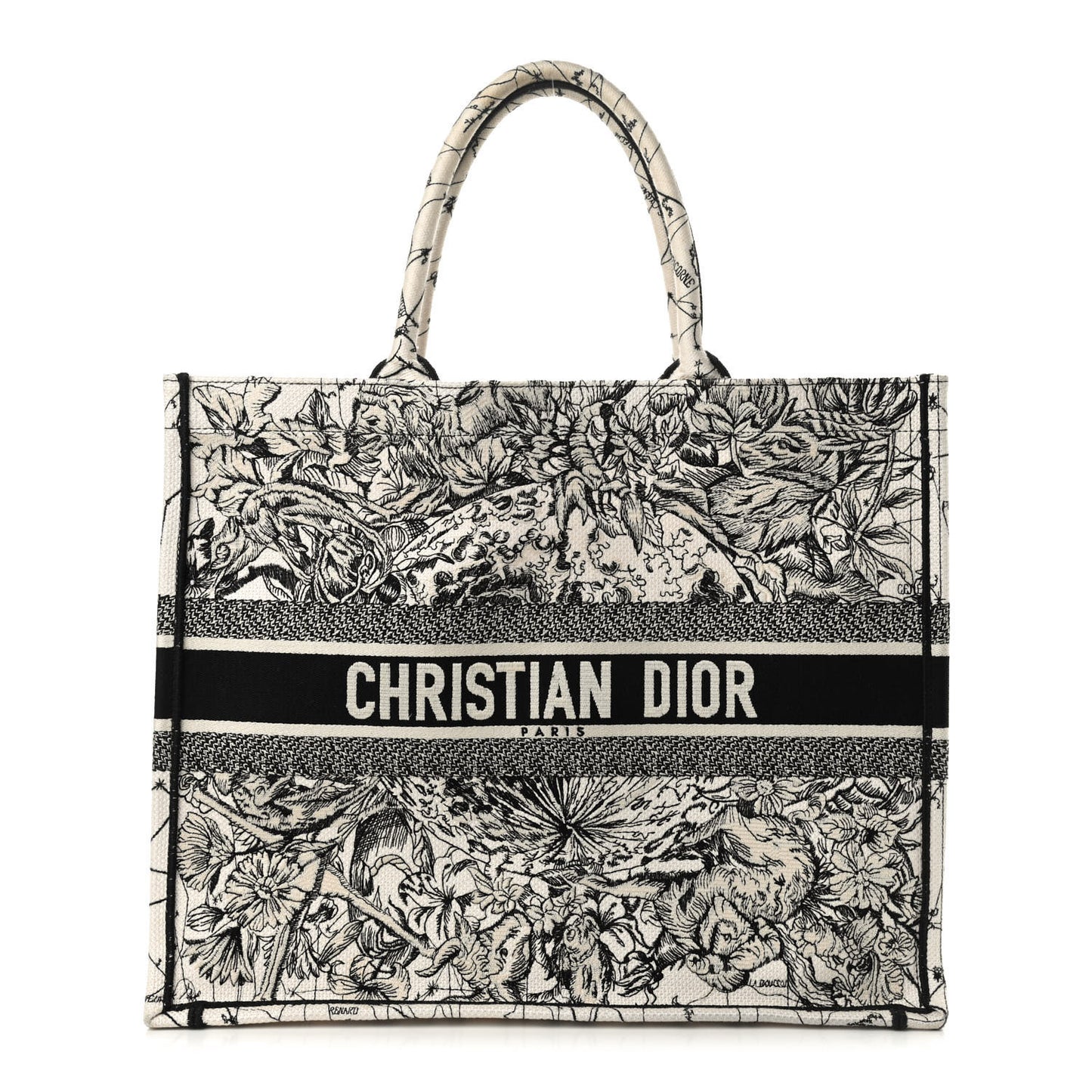 Canvas Embroidered Zodiac Book Tote Latte Multicolor
