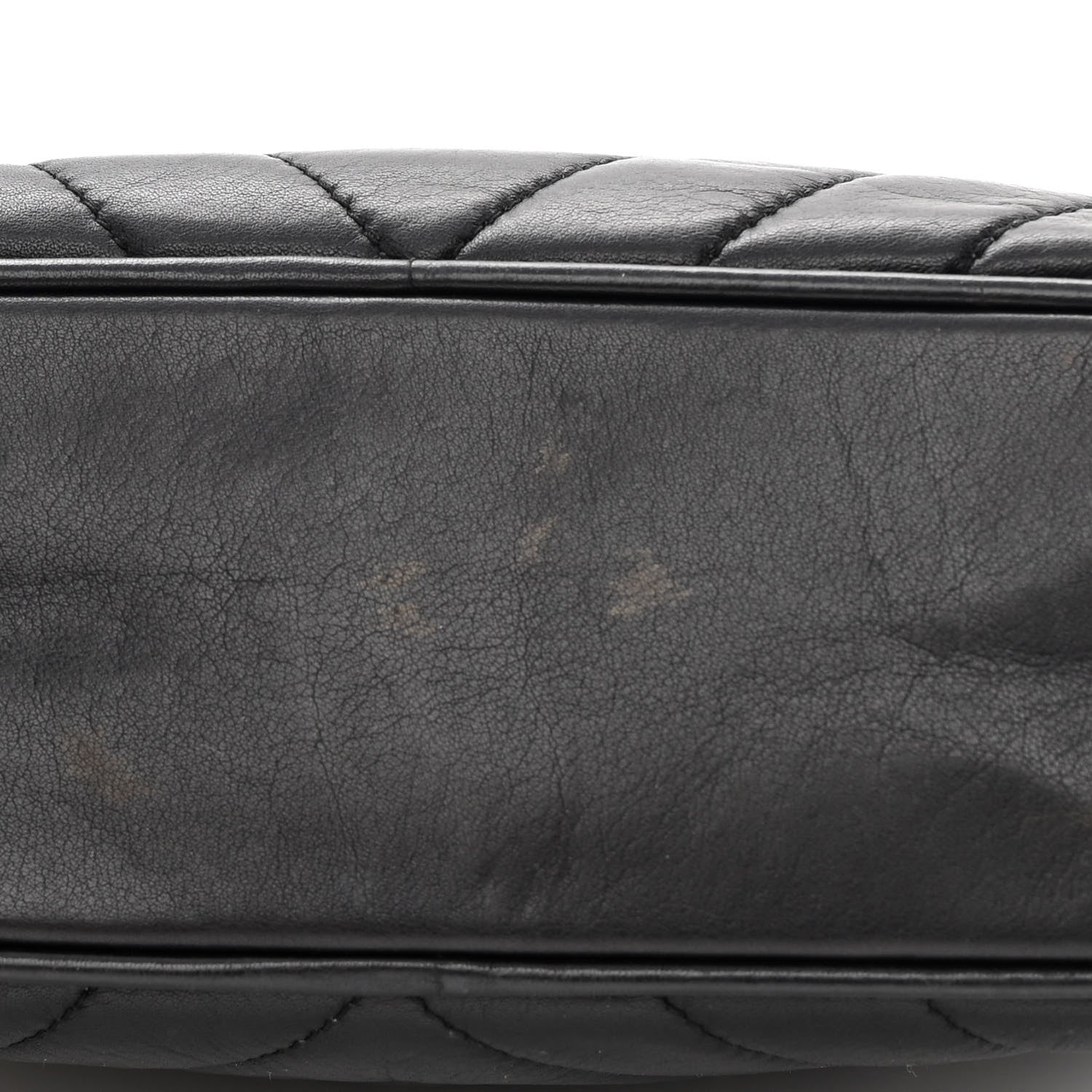 Chanel Lambskin Chevron Quilted Small Camera Case Black 12 of 15