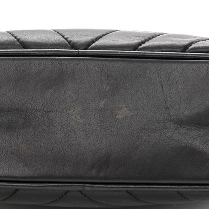 Chanel Lambskin Chevron Quilted Small Camera Case Black 12 of 15