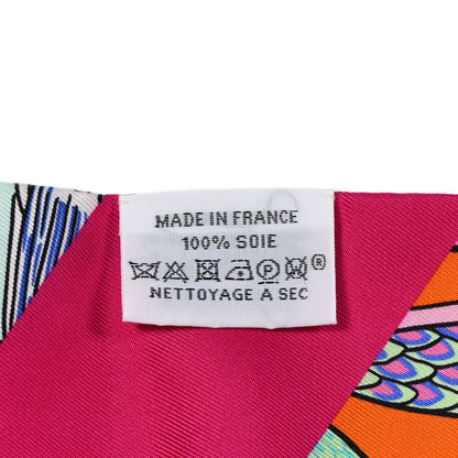 Hermes Silk Animapolis Maxi Twilly Slim Rose Vif Jaune Vif Vert 2 of 4
