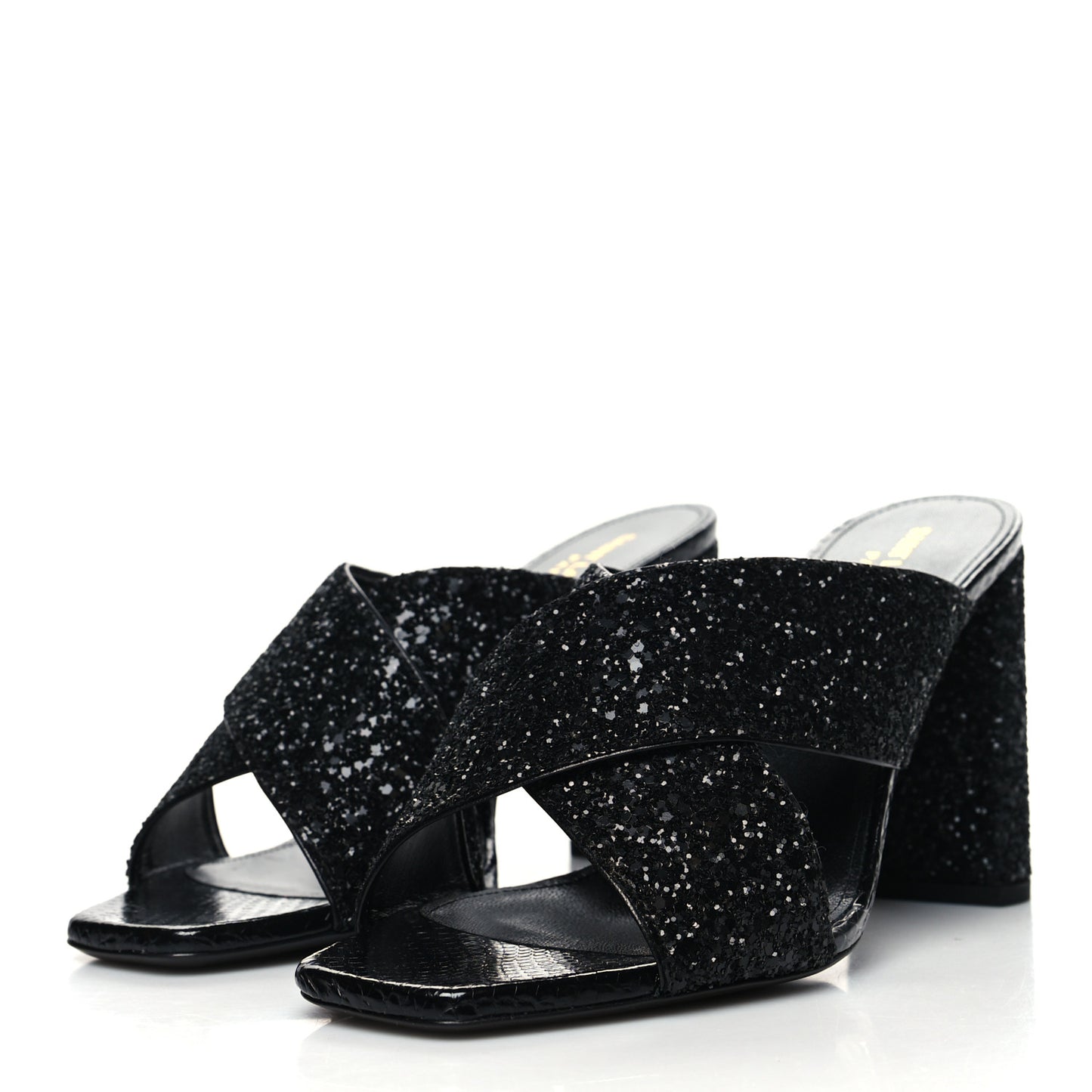 Glitter LouLou 70 Mule Sandals 40.5 Black