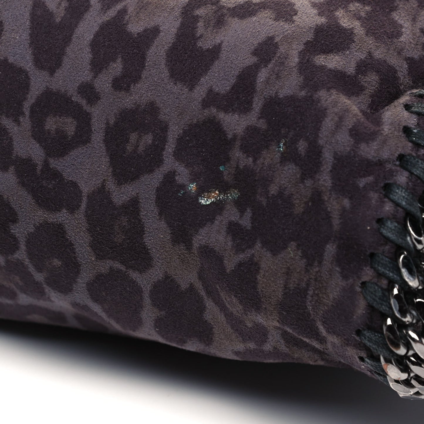 Shaggy Deer Leopard Print Small Falabella Tote Grey