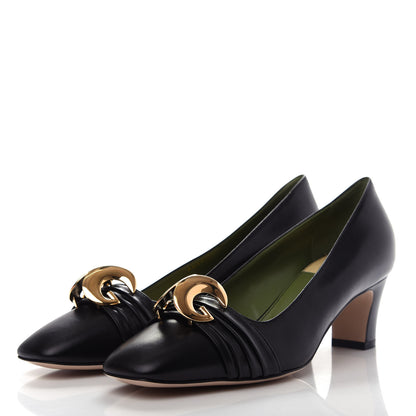 Gucci Malaga Kid Half Moon GG Square Toe Pumps 38.5 Black 3 of 11