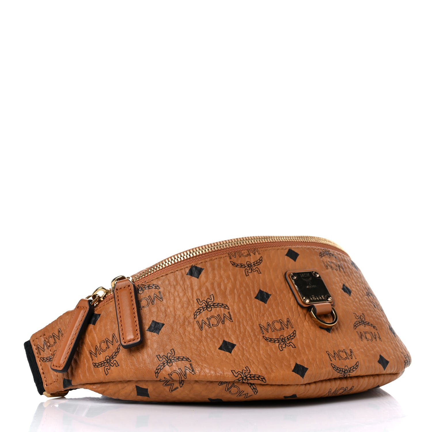 MCM Visetos Medium Fusten Belt Bag Cognac 4 of 9