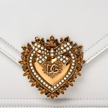 Dolce & Gabbana Smooth Calfskin Small Devotion Envelope Top Handle Bag White 7 of 9