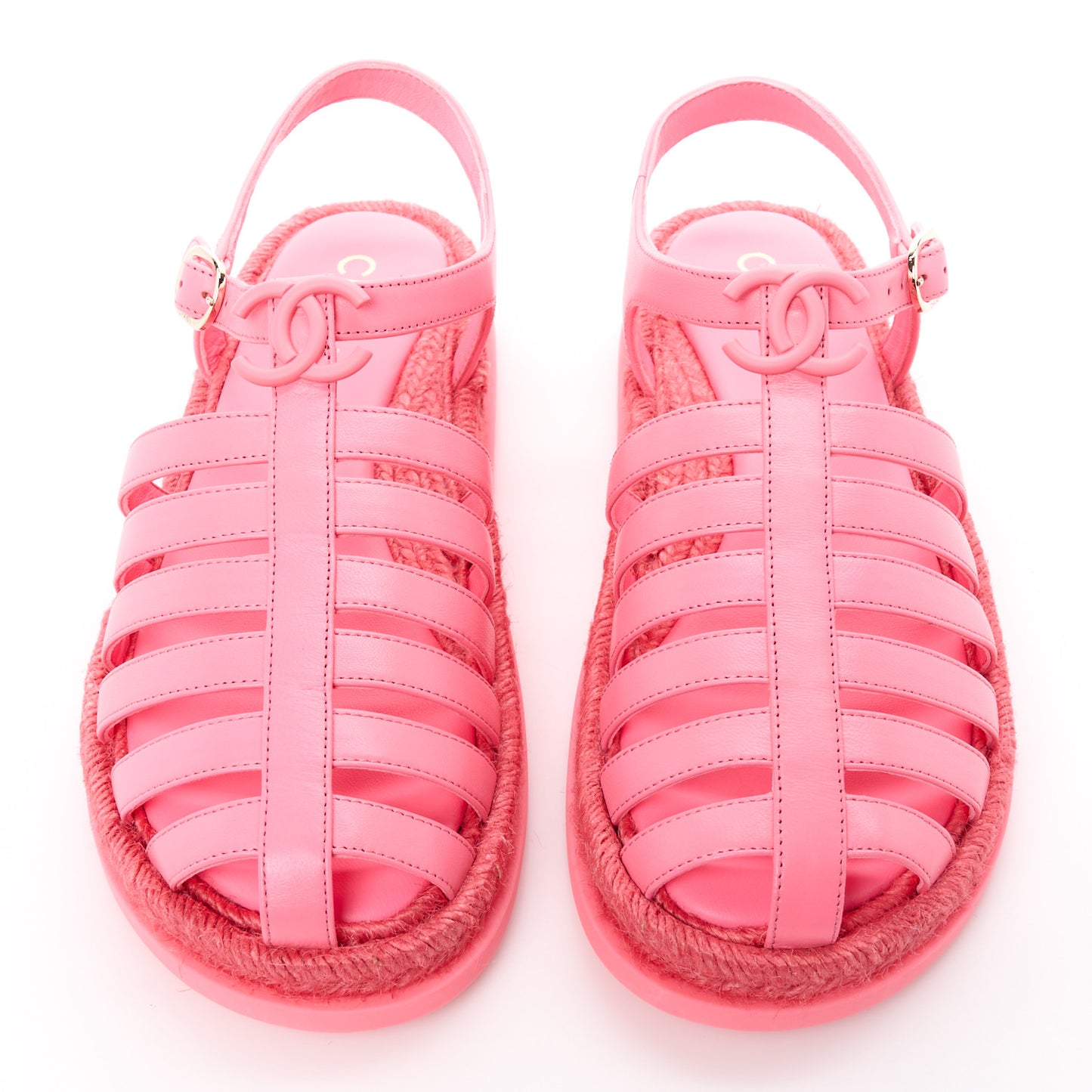 Lambskin Espadrille Sandals 39 Coral