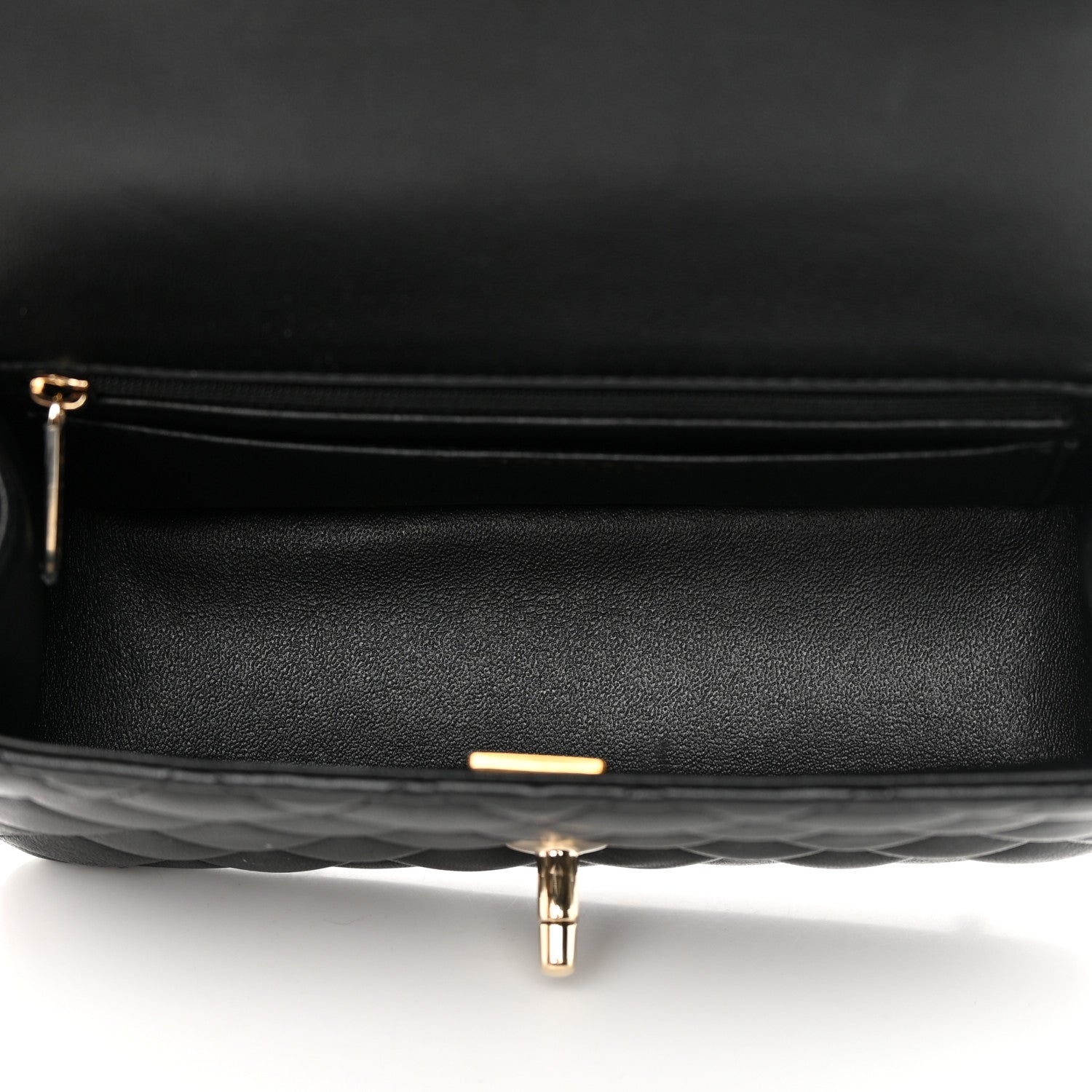 Chanel Lambskin Quilted Mini Top Handle Rectangular Flap Black 5 of 14