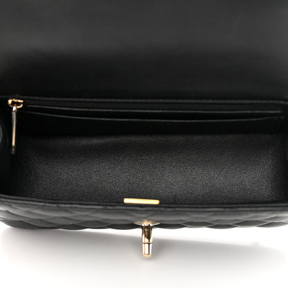 Chanel Lambskin Quilted Mini Top Handle Rectangular Flap Black 5 of 14