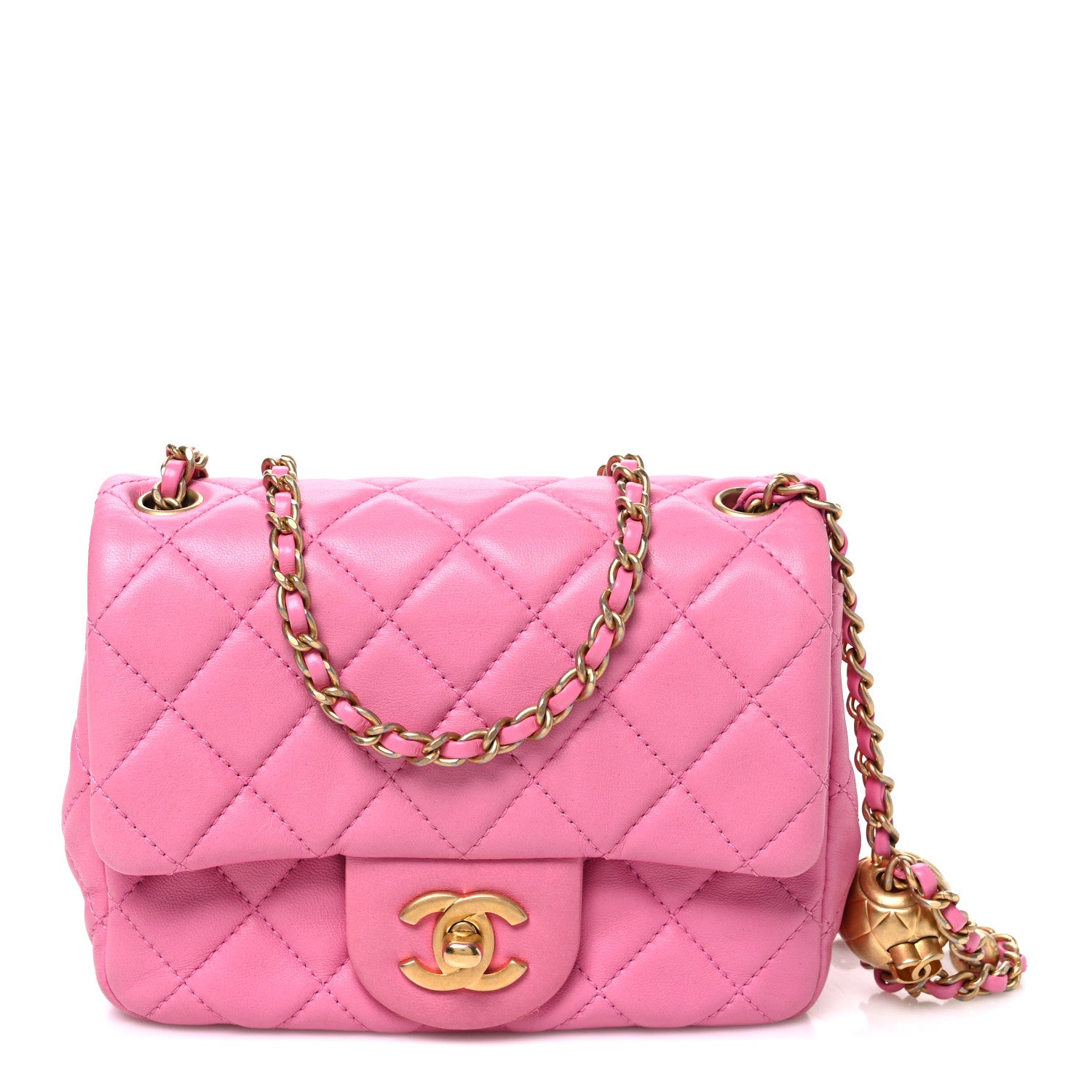 Chanel Lambskin Quilted Mini Pearl Crush Flap Pink 1 of 10