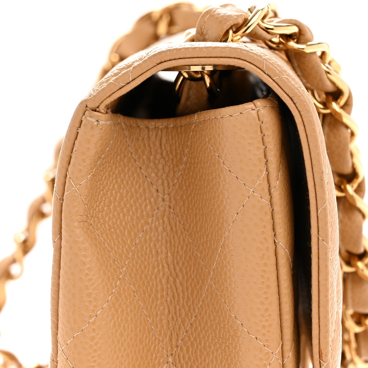 Chanel Caviar Quilted XL Jumbo Single Flap Beige 13 of 13