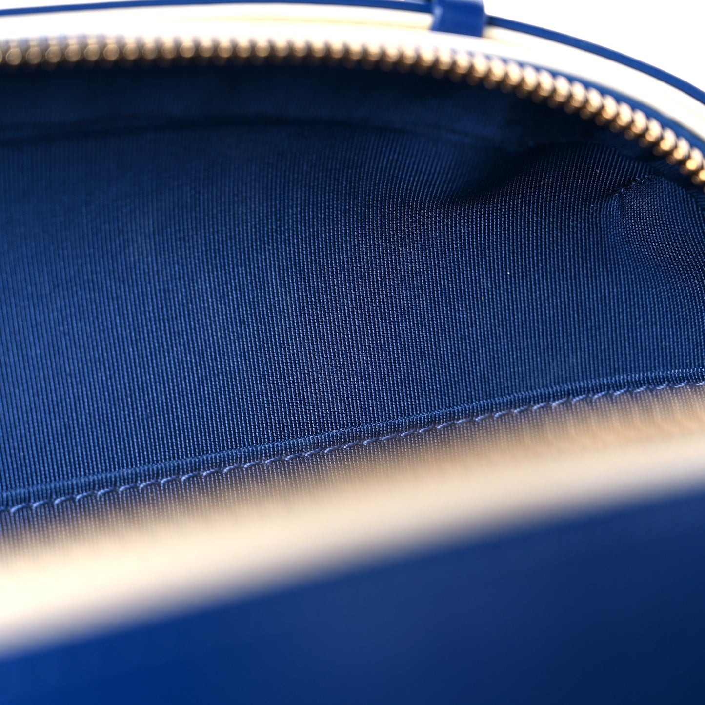 Aged Calfskin Stitched Bag Blue Light Beige