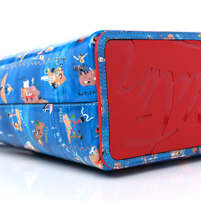 Christian Louboutin Patent Calfskin Small Greekaba Cabata Tote Blue 9 of 12