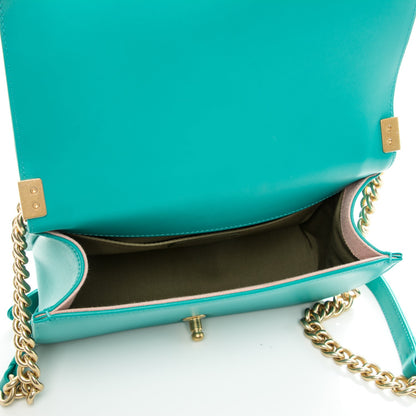 Chanel Lambskin Quilted Medium Boy Flap Turquoise 5 of 8