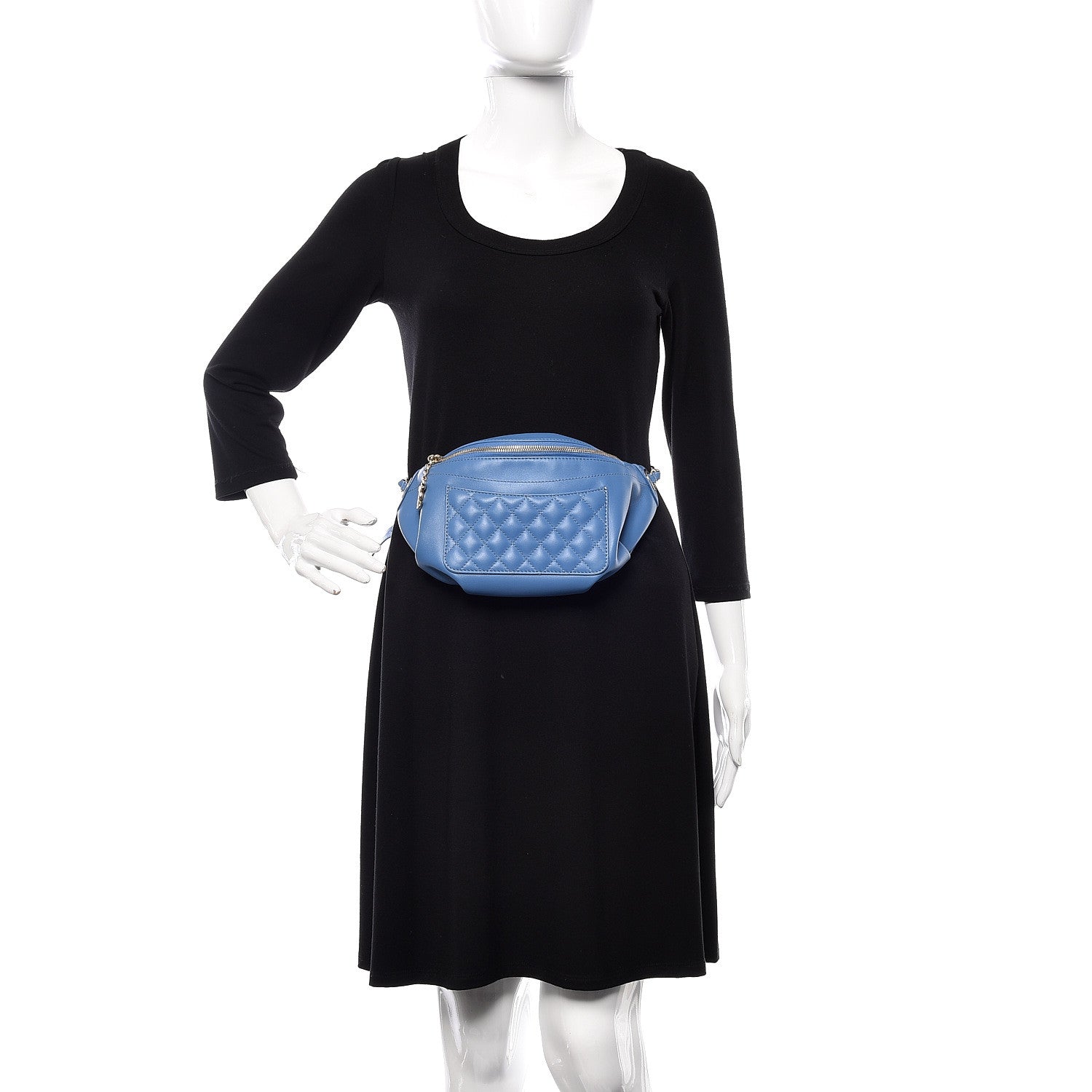 Chanel Lambskin Quilted Bi Waist Bag Fanny Pack Blue 2 of 11