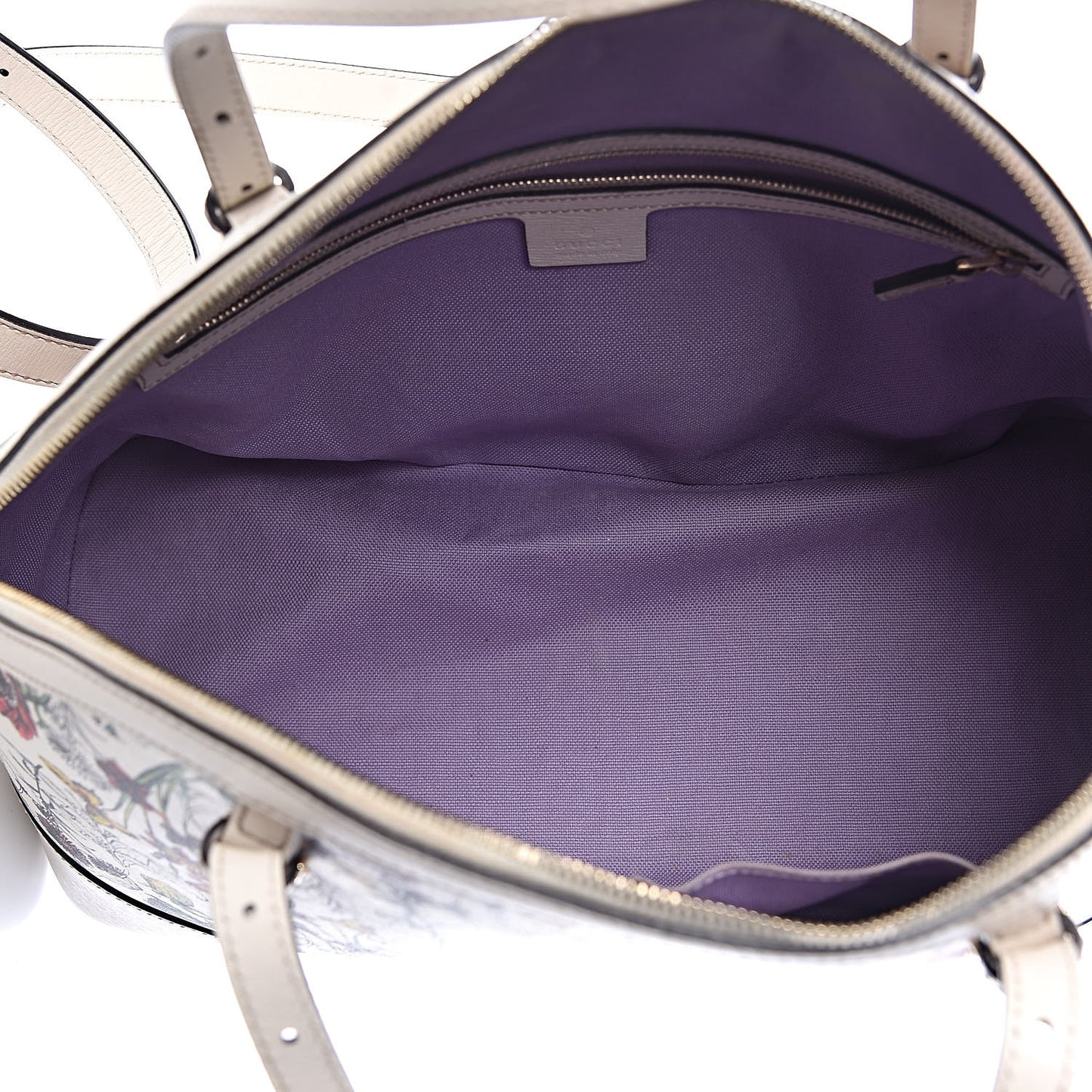 Canvas Flora Infinity Medium Nice Top Handle Dome Bag White