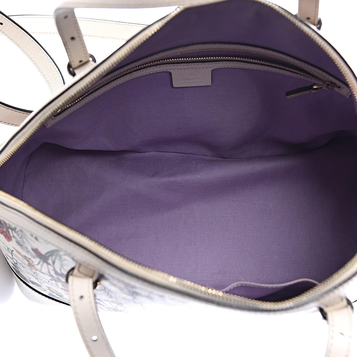 Gucci Canvas Flora Infinity Medium Nice Top Handle Dome Bag White 5 of 13
