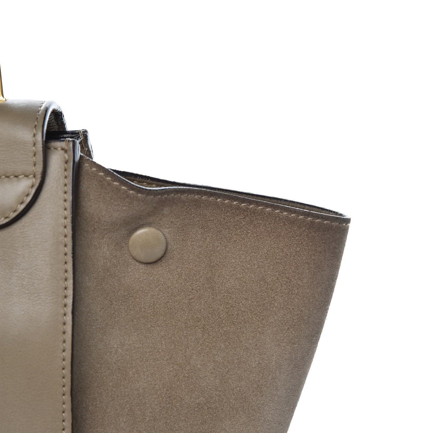 Calfskin Suede Whipsnake Medium Trapeze Taupe