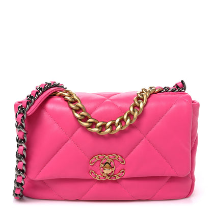 Chanel Lambskin Quilted Medium Chanel 19 Flap Dark Pink 1 of 10