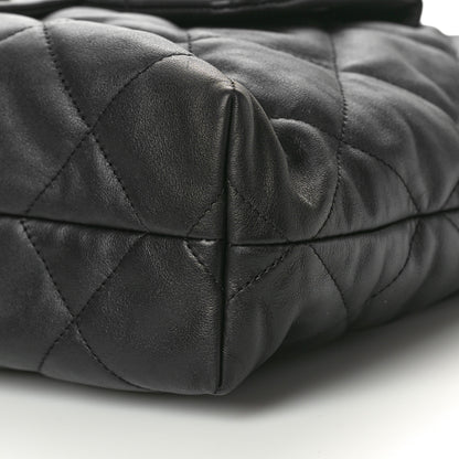 Chanel Calfskin Quilted Pocket Shopping Tote Black 10 of 10