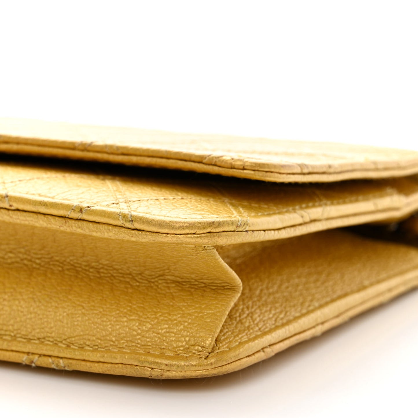 Caviar Quilted Wallet on Chain WOC Yellow