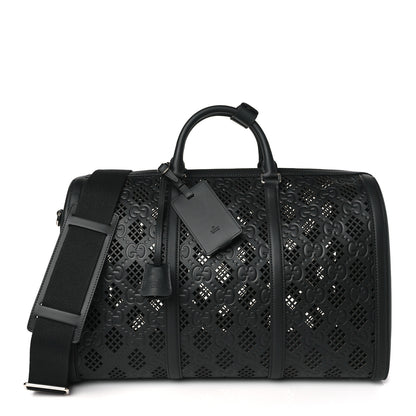 Gucci Perforated GG Embossed Duffle Bag Black 1 of 9