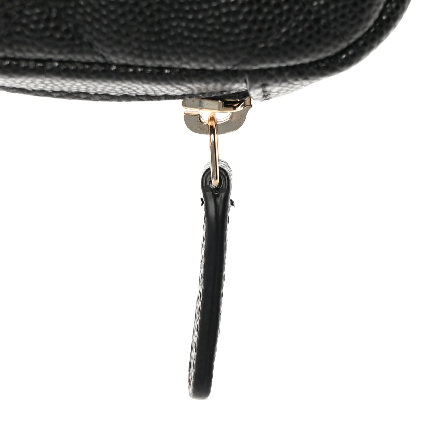 Caviar Quilted Small Curvy Pouch Cosmetic Case Black