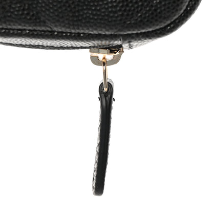Chanel Caviar Quilted Small Curvy Pouch Cosmetic Case Black 9 of 10