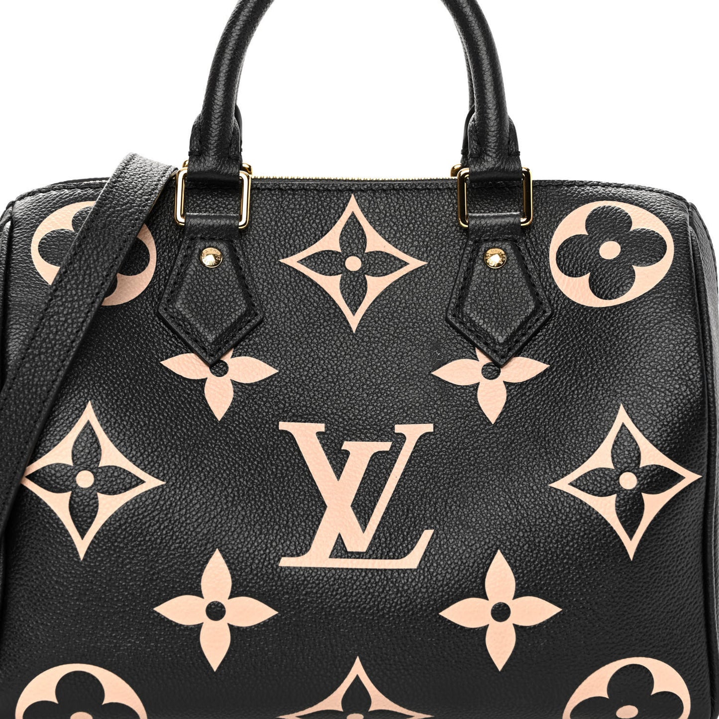 Empreinte Monogram Giant Speedy Bandouliere 25 Black Beige