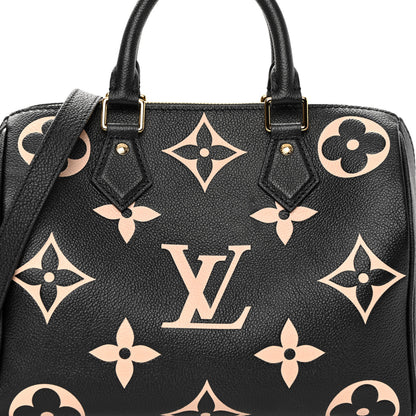 Louis Vuitton Empreinte Monogram Giant Speedy Bandouliere 25 Black Beige 11 of 11