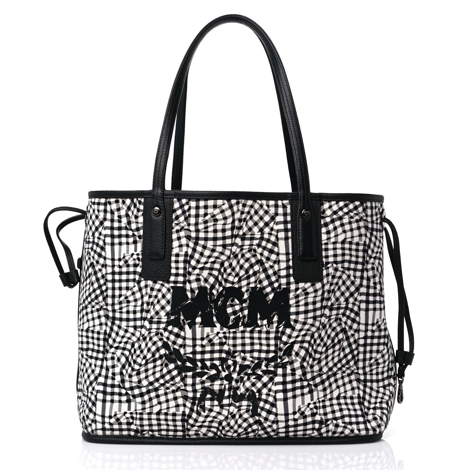 MCM Grained Calfskin Visetos Medium Liz Reversible Shopper Tote Black 11 of 16