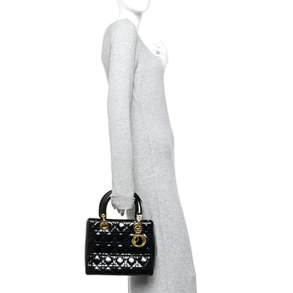 Christian Dior Patent Cannage Medium Lady Dior Black 2 of 10
